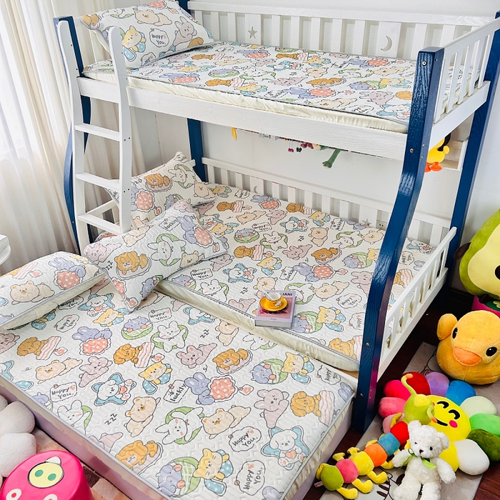 91家纺网 家纺一手货源 找家纺 小虾米 2023新款乳胶凉席床笠 迷你伙伴