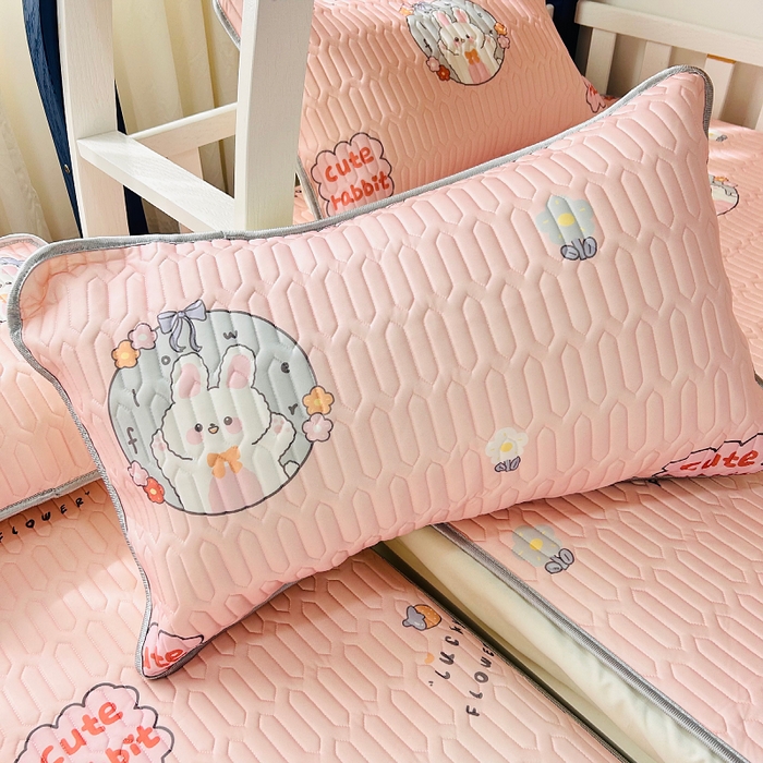 91家纺网 家纺一手货源 找家纺 小虾米 2023新款乳胶凉席床笠 么么小兔