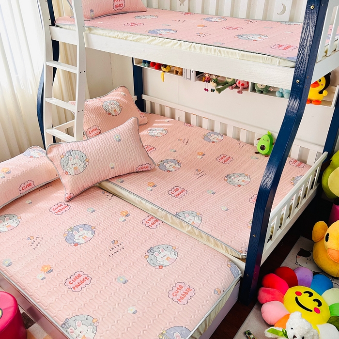 91家纺网 家纺一手货源 找家纺 小虾米 2023新款乳胶凉席床笠 么么小兔