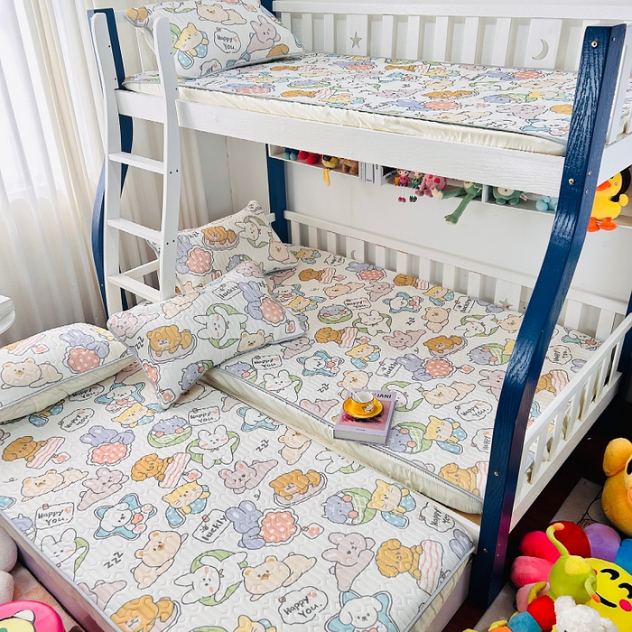 91家纺网 家纺一手货源 找家纺 小虾米 2023新款乳胶凉席床笠 迷你伙伴