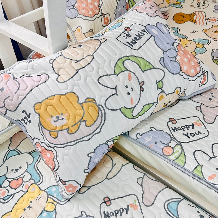 91家纺网 家纺一手货源 找家纺 小虾米 2023新款乳胶凉席床笠 迷你伙伴