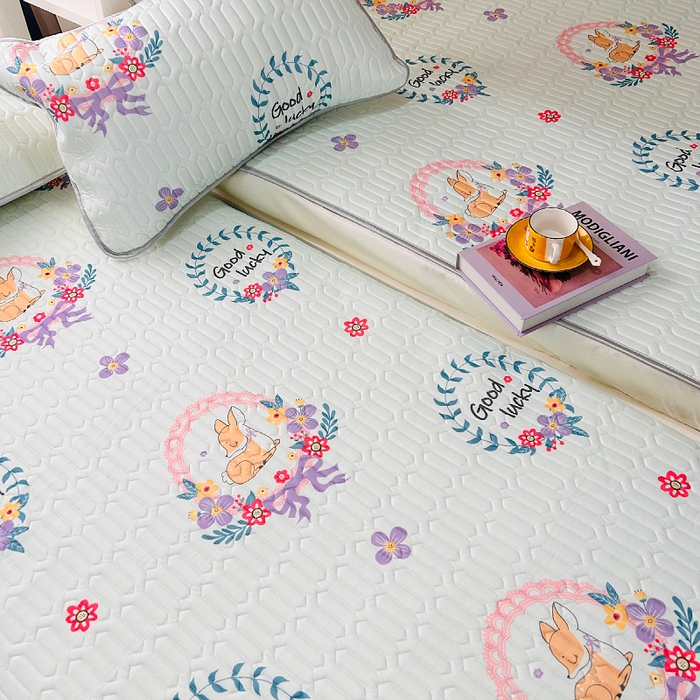 91家纺网 家纺一手货源 找家纺 小虾米 2023新款乳胶凉席床笠 麋鹿