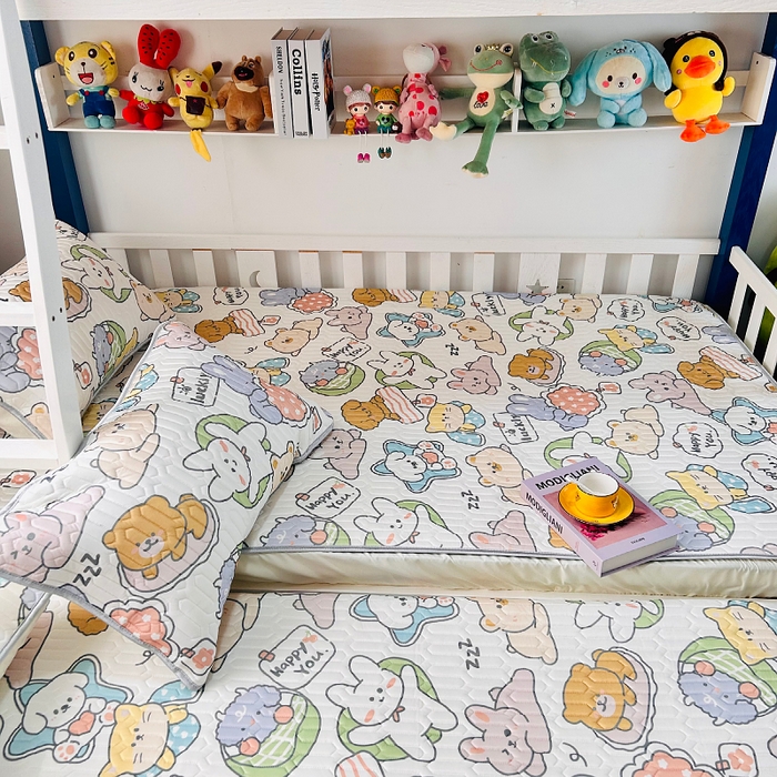 91家纺网 家纺一手货源 找家纺 小虾米 2023新款乳胶凉席床笠 迷你伙伴