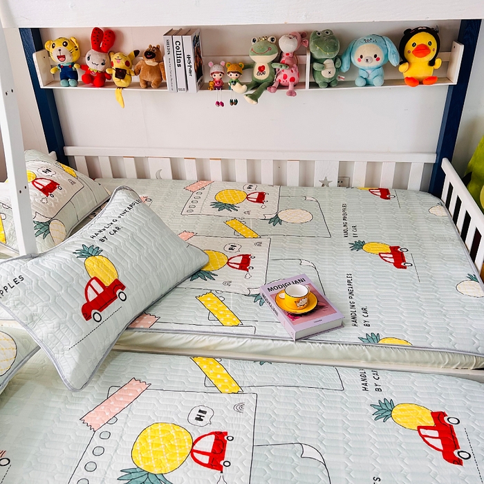 91家纺网 家纺一手货源 找家纺 小虾米 2023新款乳胶凉席床笠 汽车菠萝