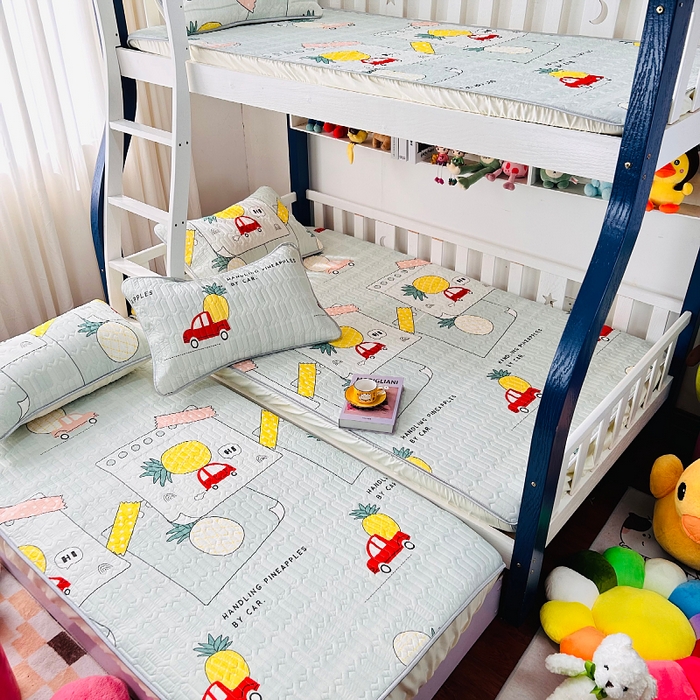 91家纺网 家纺一手货源 找家纺 小虾米 2023新款乳胶凉席床笠 汽车菠萝