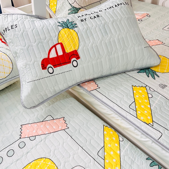 91家纺网 家纺一手货源 找家纺 小虾米 2023新款乳胶凉席床笠 汽车菠萝