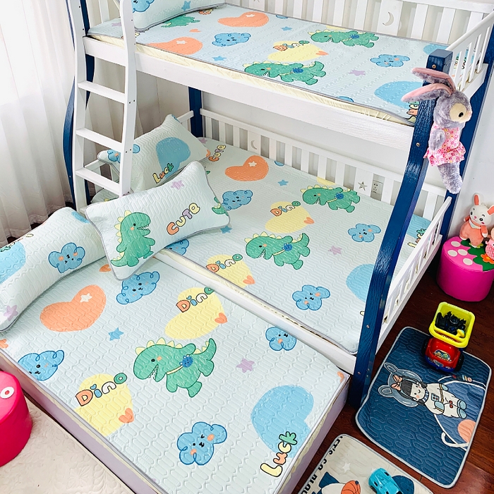 91家纺网 家纺一手货源 找家纺 小虾米 2023新款乳胶凉席床笠 小恐龙兰