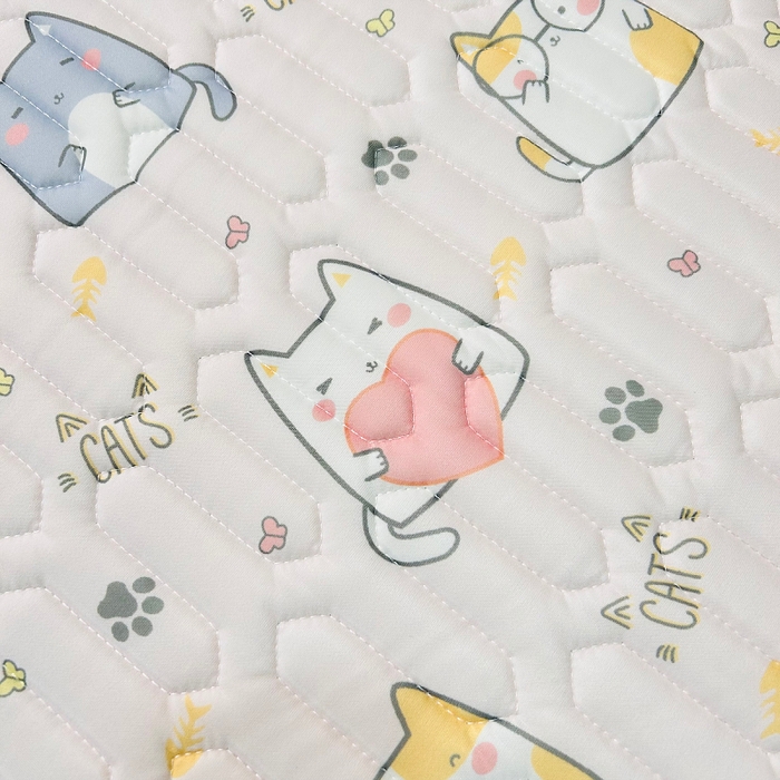 91家纺网 家纺一手货源 找家纺 小虾米 2023新款乳胶凉席床笠 小猫咪