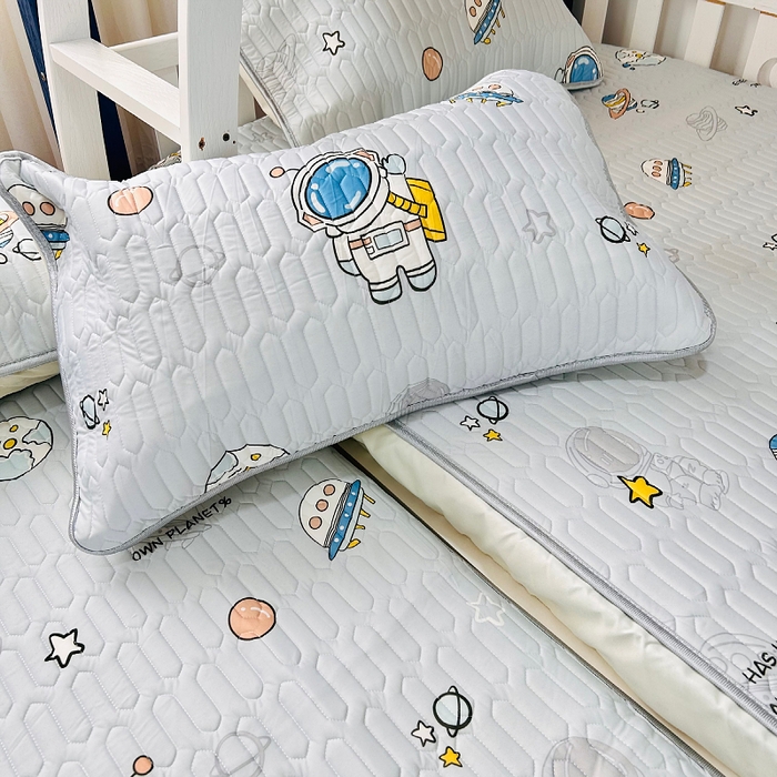 91家纺网 家纺一手货源 找家纺 小虾米 2023新款乳胶凉席床笠 宇宙太空人