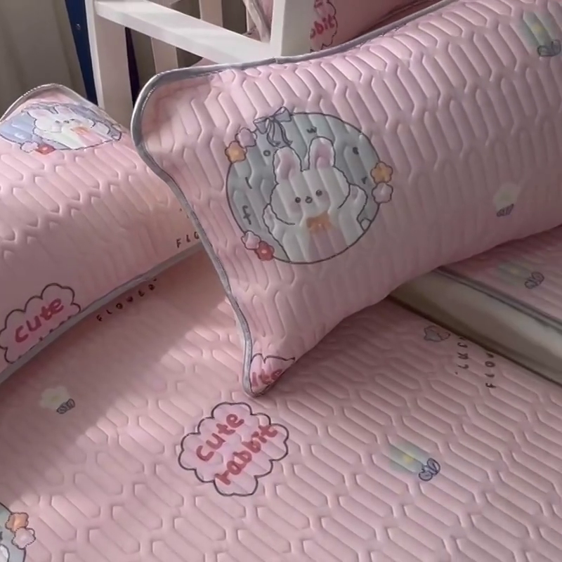 91家纺网 家纺一手货源 找家纺 小虾米 2023新款乳胶凉席床笠 么么小兔