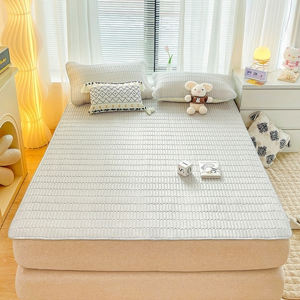 寐居家纺 2023新款纯色乳胶凉席 浅灰色