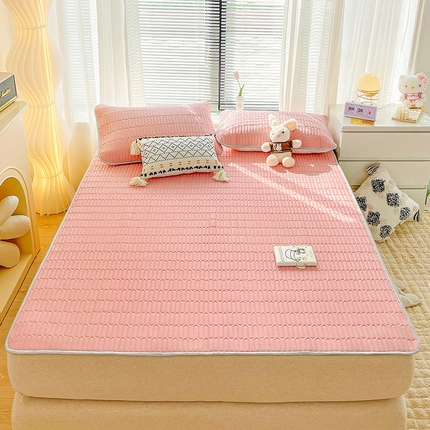 寐居家纺 2023新款纯色乳胶凉席 深粉色