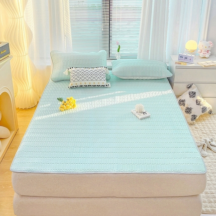 寐居家纺 2023新款纯色乳胶凉席 湖蓝色