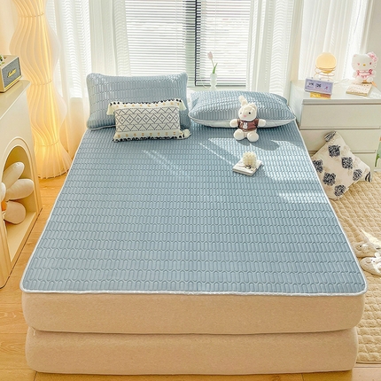 寐居家纺 2023新款纯色乳胶凉席 蓝灰色