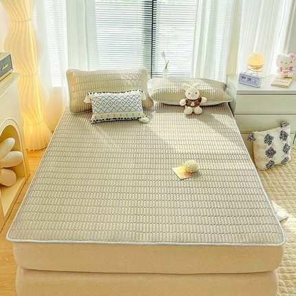 91家纺网 家纺一手货源 找家纺 寐居家纺 2023新款纯色乳胶凉席 棕灰色