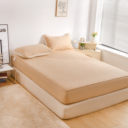  2023新款寐居家纺夹棉床笠直播爆款 格调-咖