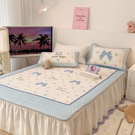 昔可2023新款大版乳胶凉席第一批 波点蝴蝶结