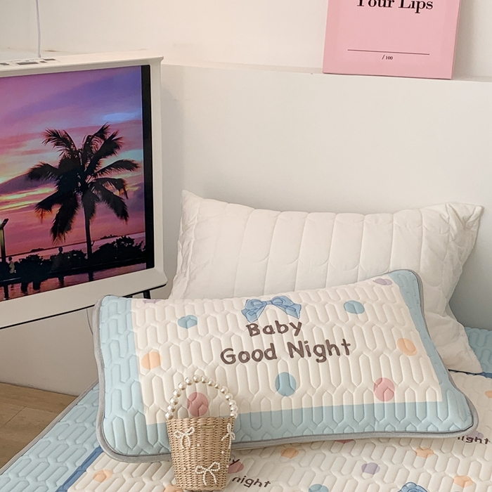 91家纺网 家纺一手货源 找家纺 昔可2023新款大版乳胶凉席第一批 波点蝴蝶结