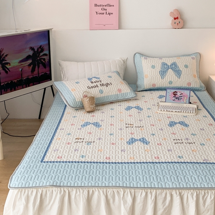 91家纺网 家纺一手货源 找家纺 昔可2023新款大版乳胶凉席第一批 波点蝴蝶结