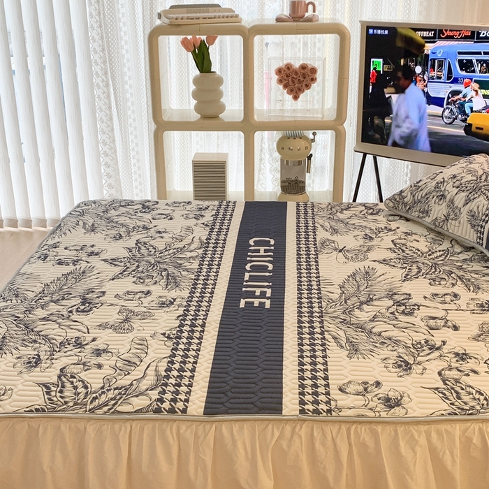 91家纺网 家纺一手货源 找家纺 昔可2023新款大版乳胶凉席第一批 古典花