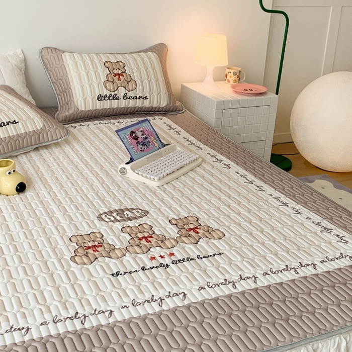 91家纺网 家纺一手货源 找家纺 昔可2023新款大版乳胶凉席第一批 三只熊熊