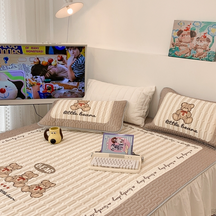 91家纺网 家纺一手货源 找家纺 昔可2023新款大版乳胶凉席第一批 三只熊熊