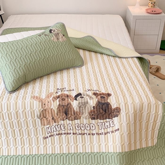 91家纺网 家纺一手货源 找家纺 昔可2023新款大版乳胶凉席第一批 萌萌泰迪狗