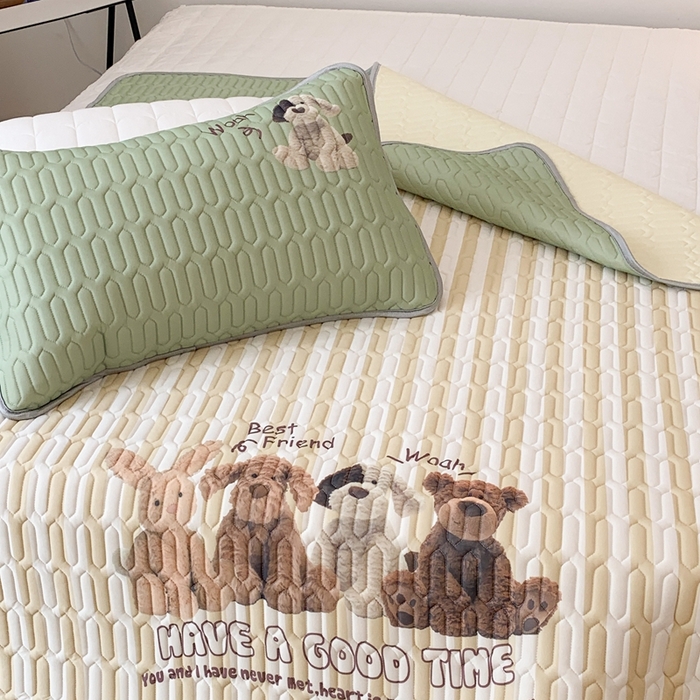 91家纺网 家纺一手货源 找家纺 昔可2023新款大版乳胶凉席第一批 萌萌泰迪狗