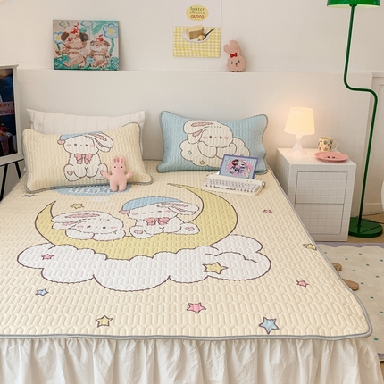 昔可2023新款大版乳胶凉席第一批 星星月亮兔