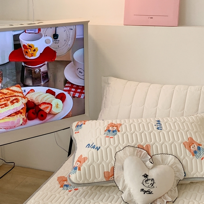 91家纺网 家纺一手货源 找家纺 昔可2023新款大版乳胶凉席第一批 小蓝女孩