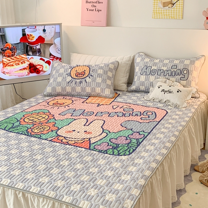 91家纺网 家纺一手货源 找家纺 昔可2023新款大版乳胶凉席第一批 早上好（有0.9米和1.2米）