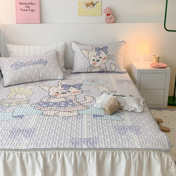 91家纺网 家纺一手货源 找家纺 昔可2023新款大版乳胶凉席第一批 紫兔子小姐