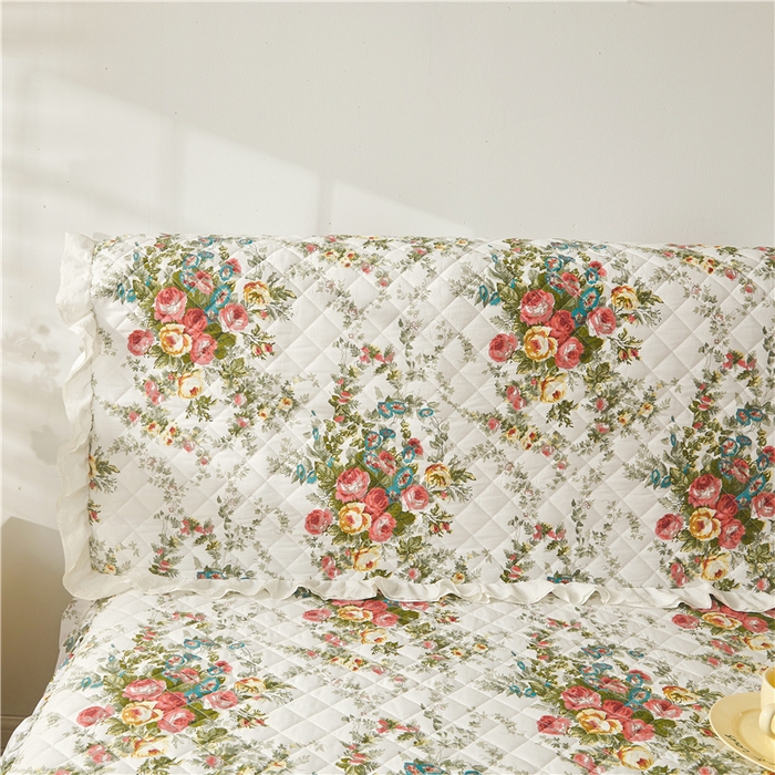 91家纺网 家纺一手货源 找家纺 （总） 十个点 2024新款全棉印花夹棉韩版蕾丝夹棉床头罩