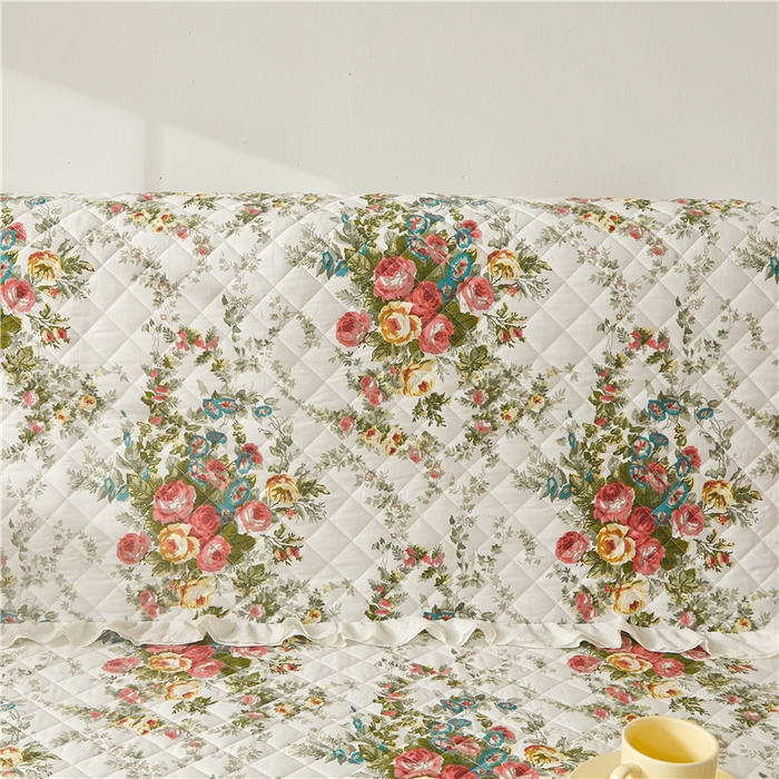 91家纺网 家纺一手货源 找家纺 （总） 十个点 2024新款全棉印花夹棉韩版蕾丝夹棉床头罩