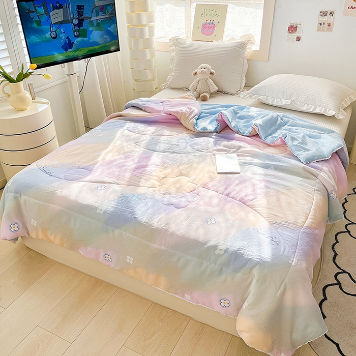 91家纺网 家纺一手货源 找家纺 寐居家纺 2023新款水洗夏被 五彩缤纷