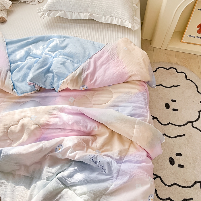 91家纺网 家纺一手货源 找家纺 寐居家纺 2023新款水洗夏被 五彩缤纷