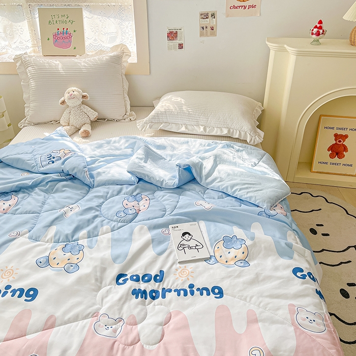 91家纺网 家纺一手货源 找家纺 寐居家纺 2023新款水洗夏被 夏日冰淇淋