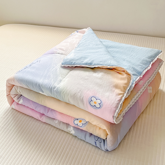 91家纺网 家纺一手货源 找家纺 寐居家纺 2023新款水洗夏被 五彩缤纷