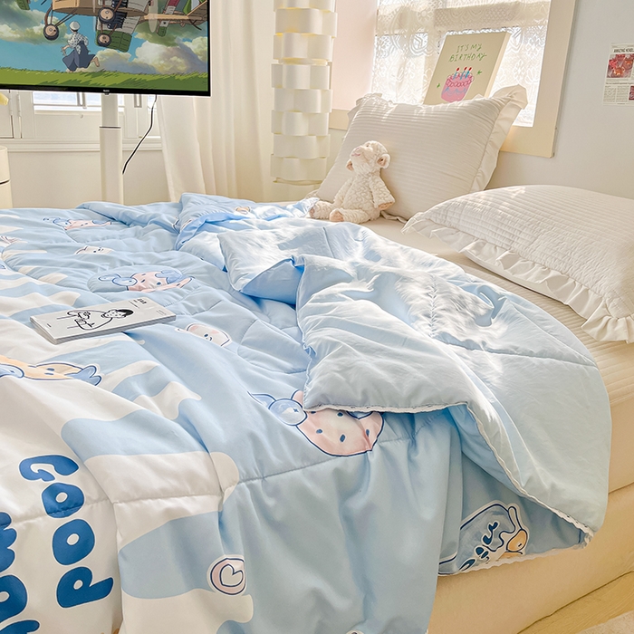 91家纺网 家纺一手货源 找家纺 寐居家纺 2023新款水洗夏被 夏日冰淇淋