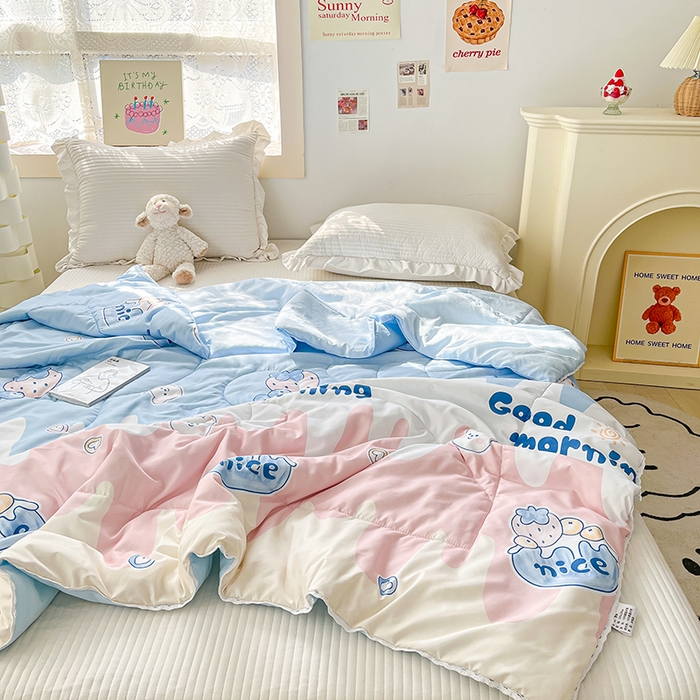 91家纺网 家纺一手货源 找家纺 寐居家纺 2023新款水洗夏被 夏日冰淇淋