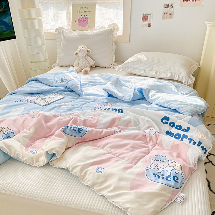 91家纺网 家纺一手货源 找家纺 寐居家纺 2023新款水洗夏被 夏日冰淇淋