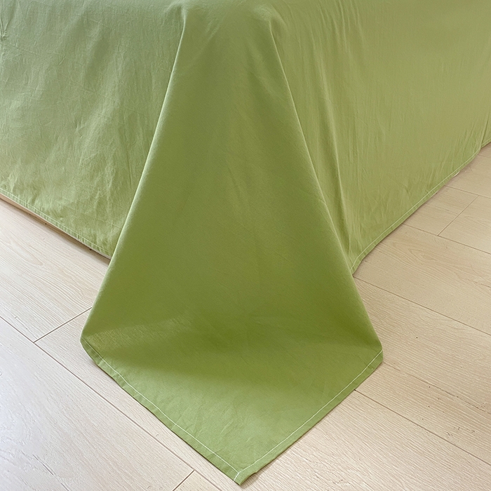 91家纺网 家纺一手货源 找家纺 寐居2023新款水洗棉四件套  ins风-湖绿色