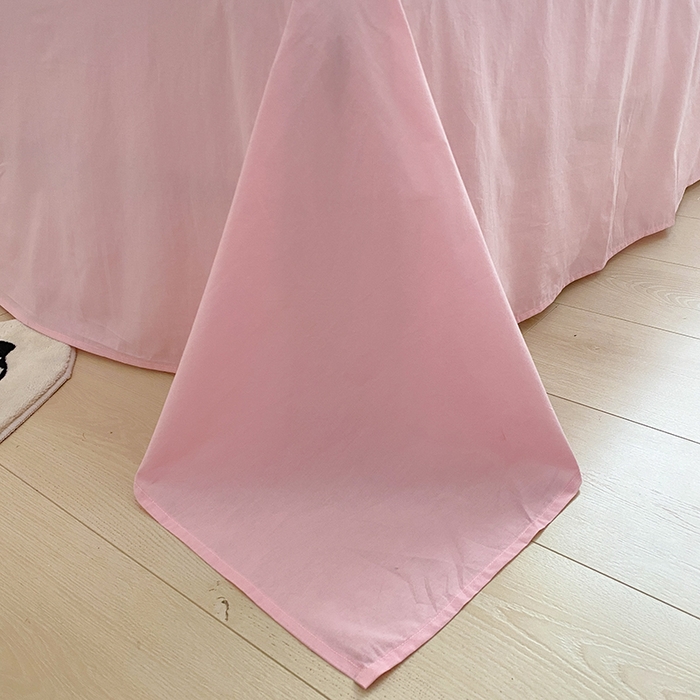 91家纺网 家纺一手货源 找家纺 寐居2023新款水洗棉四件套  ins风-裸粉色