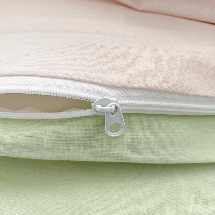 91家纺网 家纺一手货源 找家纺 寐居2023新款水洗棉四件套  奶油玉+橄榄绿