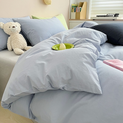 寐居2023新款水洗棉单被套 ins风-迷雾蓝