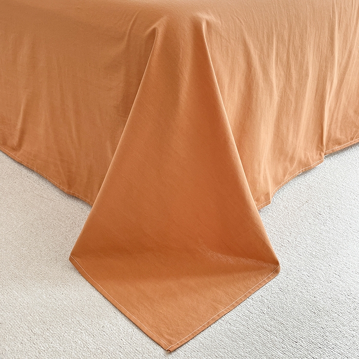 91家纺网 家纺一手货源 找家纺 寐居2023新款水洗棉单被套  深蓝+焦糖