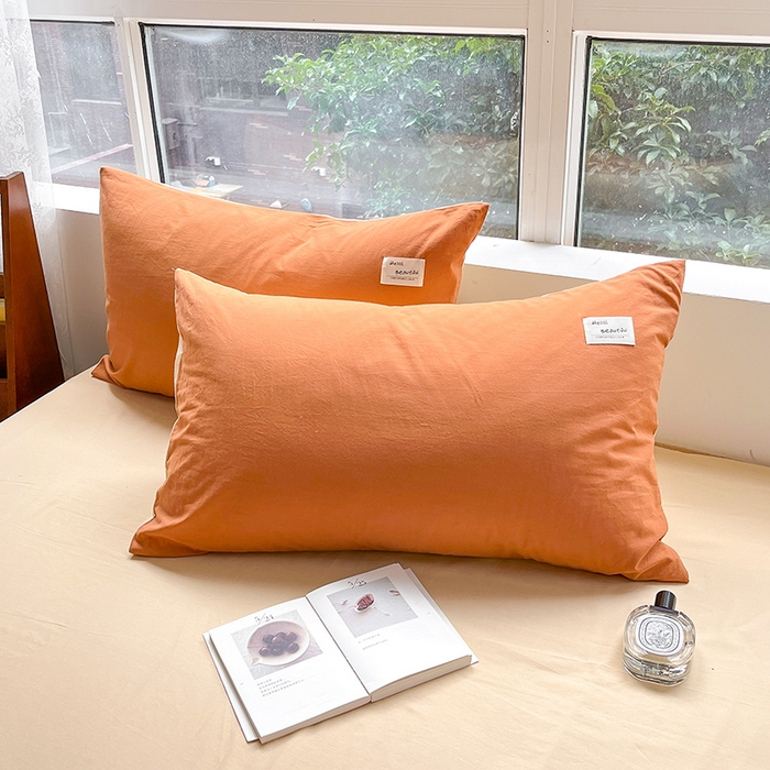 91家纺网 家纺一手货源 找家纺 寐居2023新款水洗棉单被套  焦糖+卡其