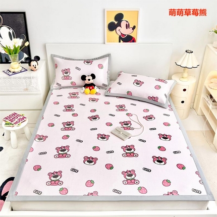 寐居家纺 2023新款迪士尼满天星凉席 萌萌草莓熊