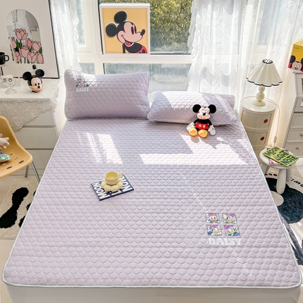 91家纺网 家纺一手货源 找家纺 寐居家纺 2023新款迪士尼烫画凉席夏被套件 黛西-紫