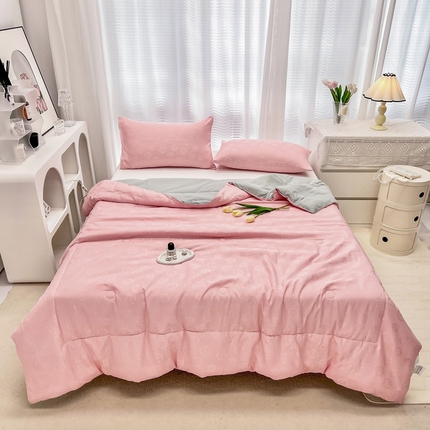 寐居家纺 2023新款华夫格提花夏被 华夫格提花-山茶花粉